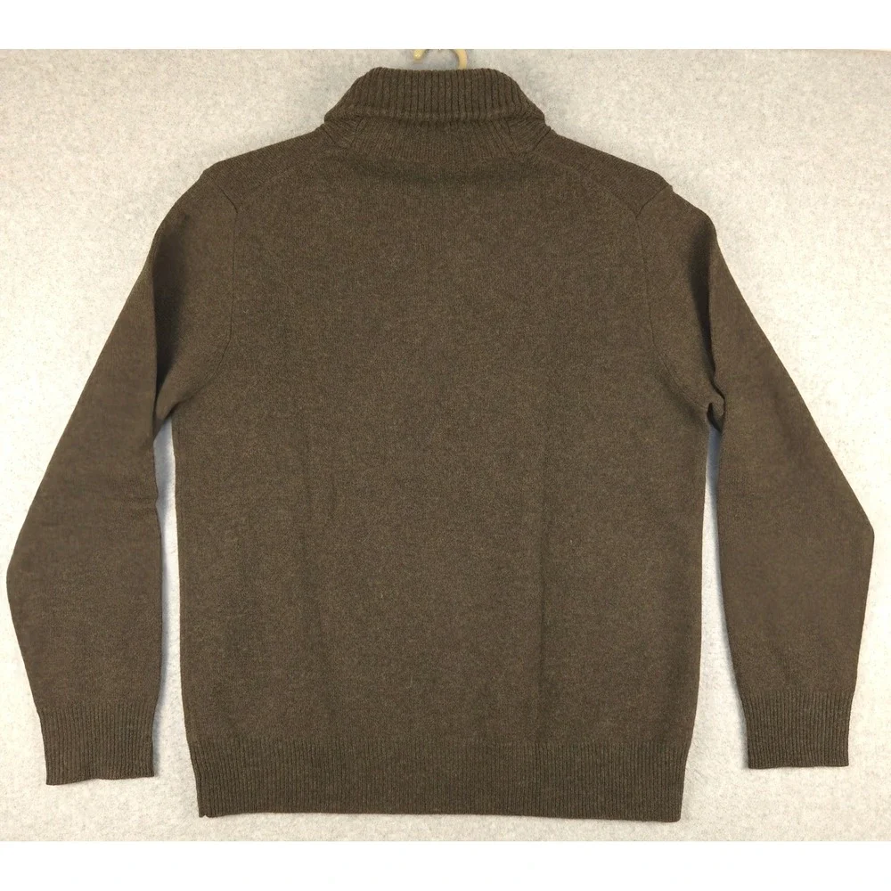 J. Crew Lambswool Sweater Shawl Collar Button Up Pullover Brown XL‎